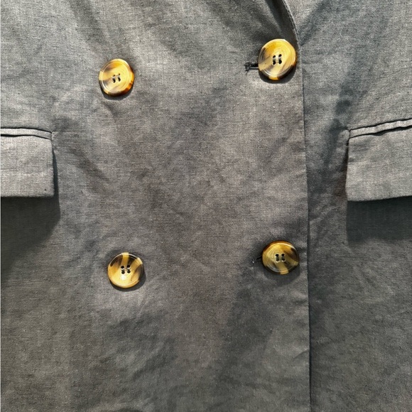 🩶 Richer Poorer Linen Blend Double-Breasted Blazer | Size S | NWT - Picture 5 of 6
